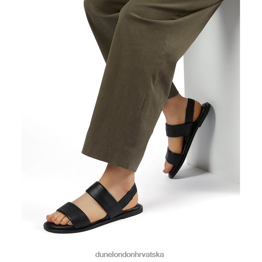 žene kožne sandale s dvostrukim remenom Dune London H2BDNP337 pohvaliti crno