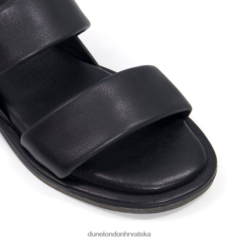 žene kožne sandale s dvostrukim remenom Dune London H2BDNP337 pohvaliti crno