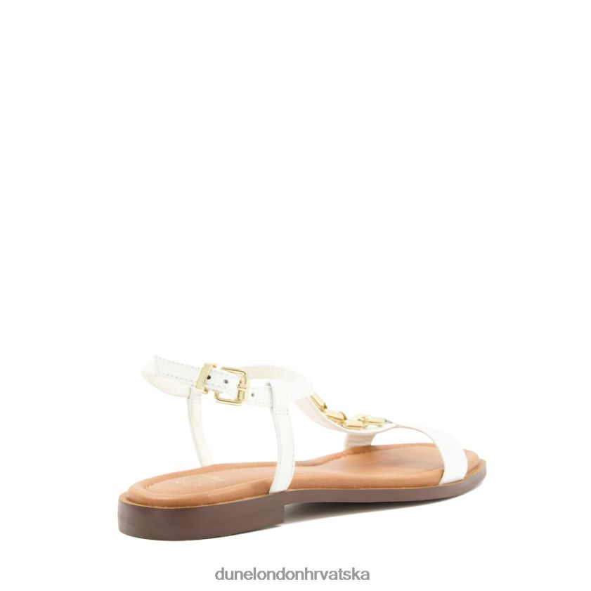 žene lančane ravne sandale s krok efektom Dune London H2BDNP101 lutrija bijela