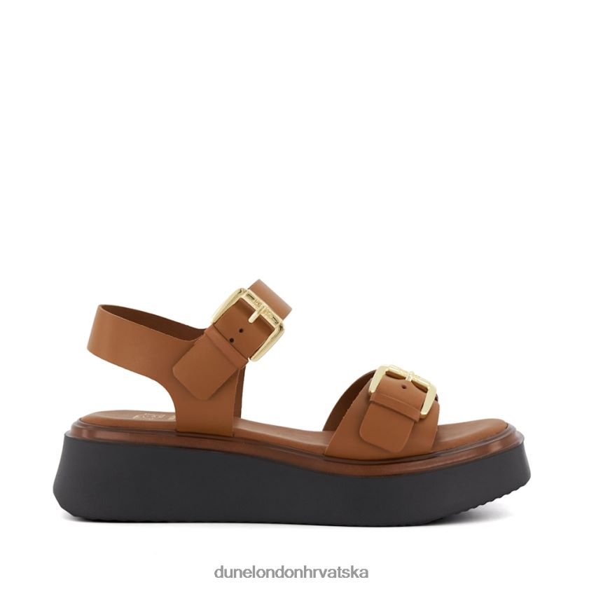 žene ležerne kožne sandale ravnog oblika Dune London H2BDNP675 loells preplanuli ten