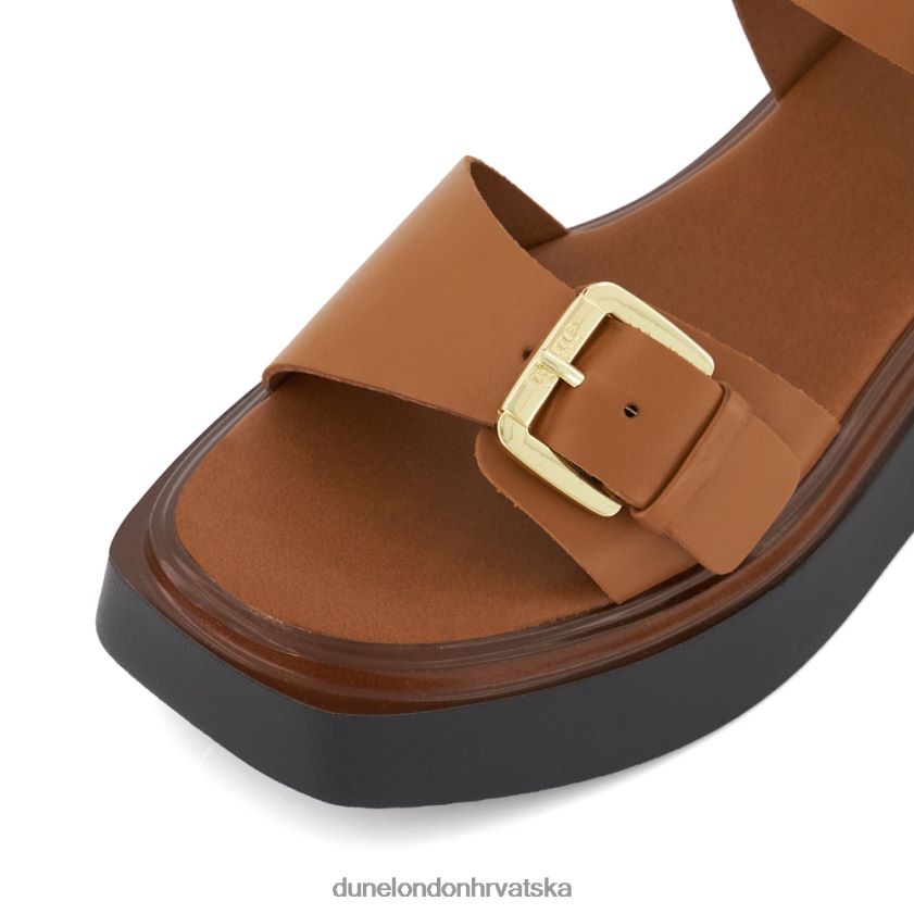 žene ležerne kožne sandale ravnog oblika Dune London H2BDNP675 loells preplanuli ten