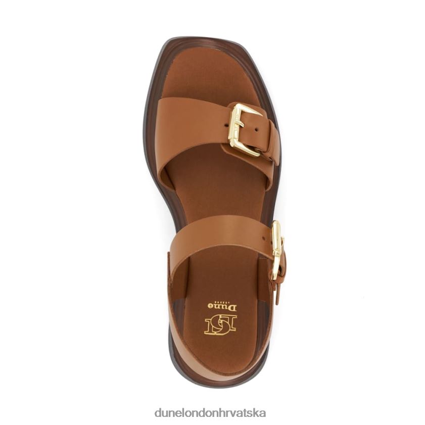 žene ležerne kožne sandale ravnog oblika Dune London H2BDNP675 loells preplanuli ten