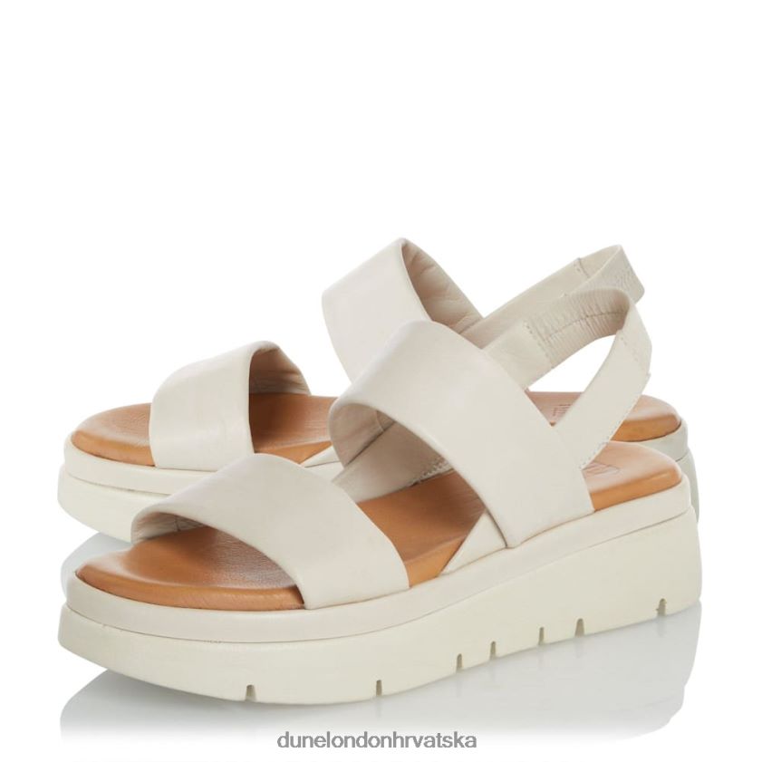 žene podstavljene sandale ravnog oblika Dune London H2BDNP438 mjesto ekru