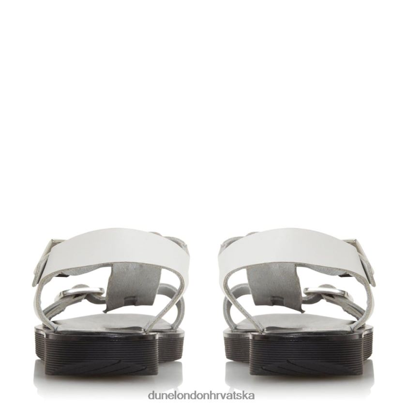 žene ravne sandale s debelim kopčama Dune London H2BDNP421 langlie bijela