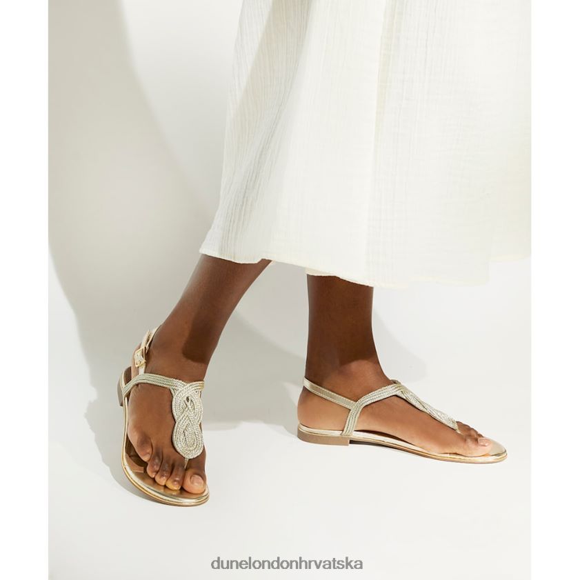 žene ravne sandale s remenom Dune London H2BDNP548 logike zlato