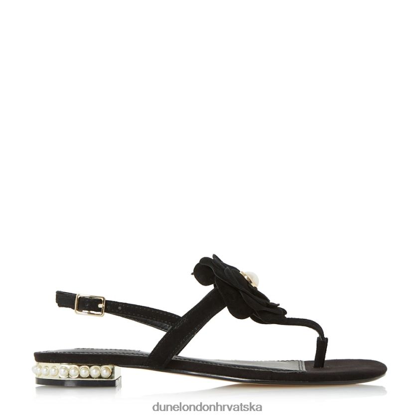 žene sandale s cvjetnim ukrasima na prstima Dune London H2BDNP671 nelle crno