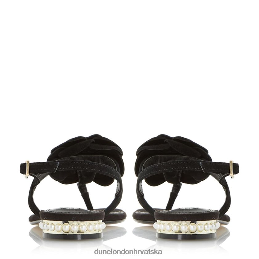 žene sandale s cvjetnim ukrasima na prstima Dune London H2BDNP671 nelle crno