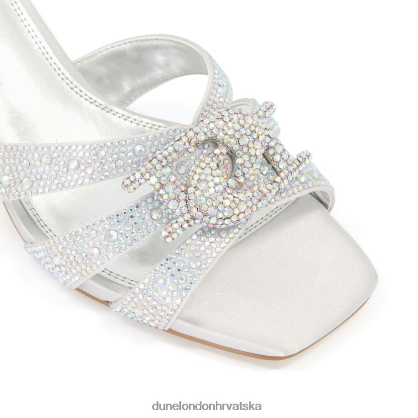 žene brendirane diamante mule s metalik petom Dune London H2BDNP232 kurija srebro