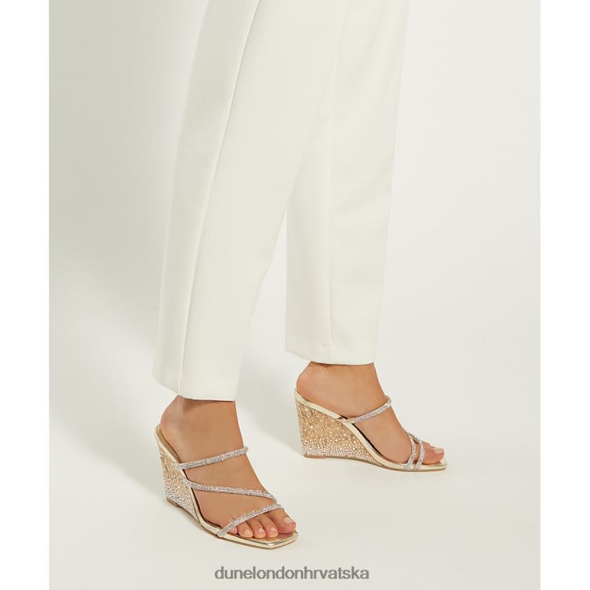 žene dijamantne plutene sandale na klin Dune London H2BDNP49 miri zlato