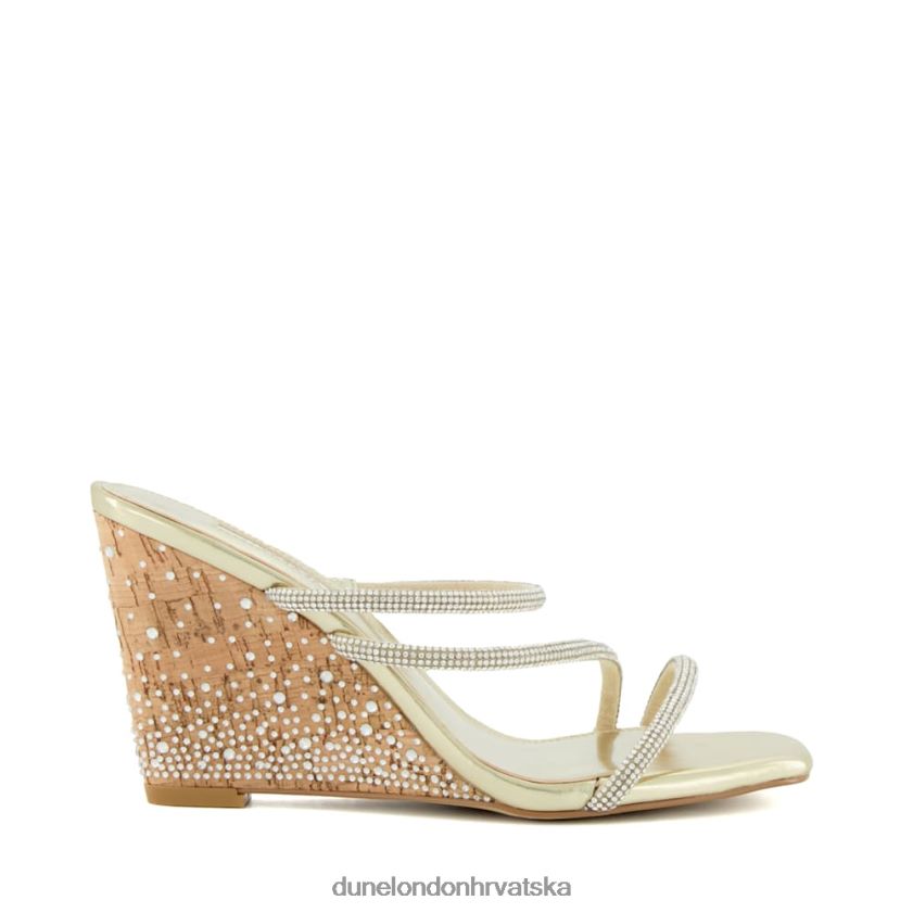 žene dijamantne plutene sandale na klin Dune London H2BDNP49 miri zlato