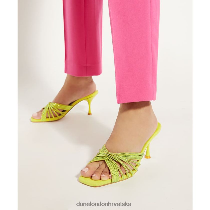 žene dijamantne stiletto mule s križnim remenima Dune London H2BDNP65 nadstrešnica vapno