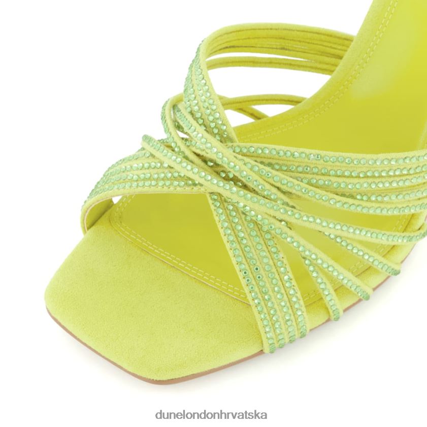 žene dijamantne stiletto mule s križnim remenima Dune London H2BDNP65 nadstrešnica vapno