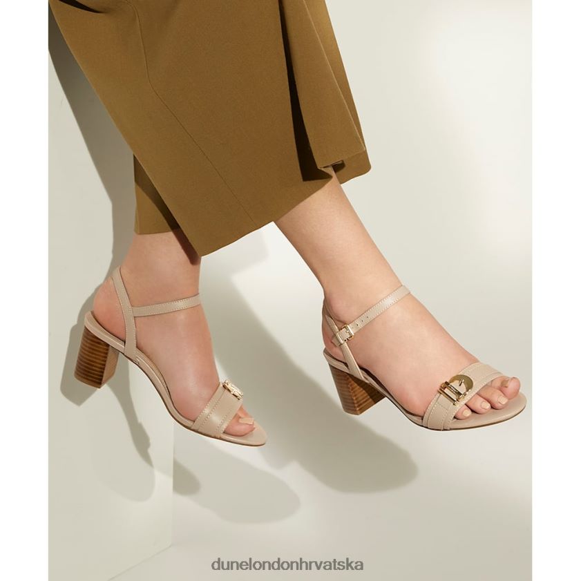 žene široke sandale na petu s markiranom kopčom Dune London H2BDNP195 jessie rumenilo