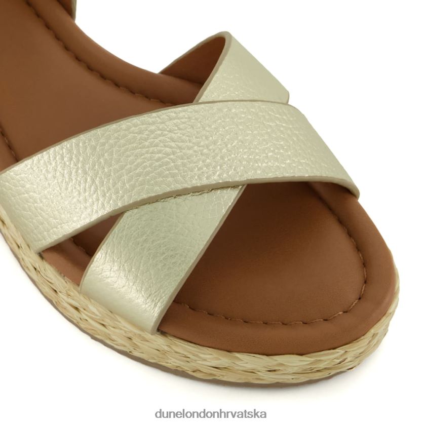 žene široke tkane sandale ravnog oblika Dune London H2BDNP198 linnie zlato