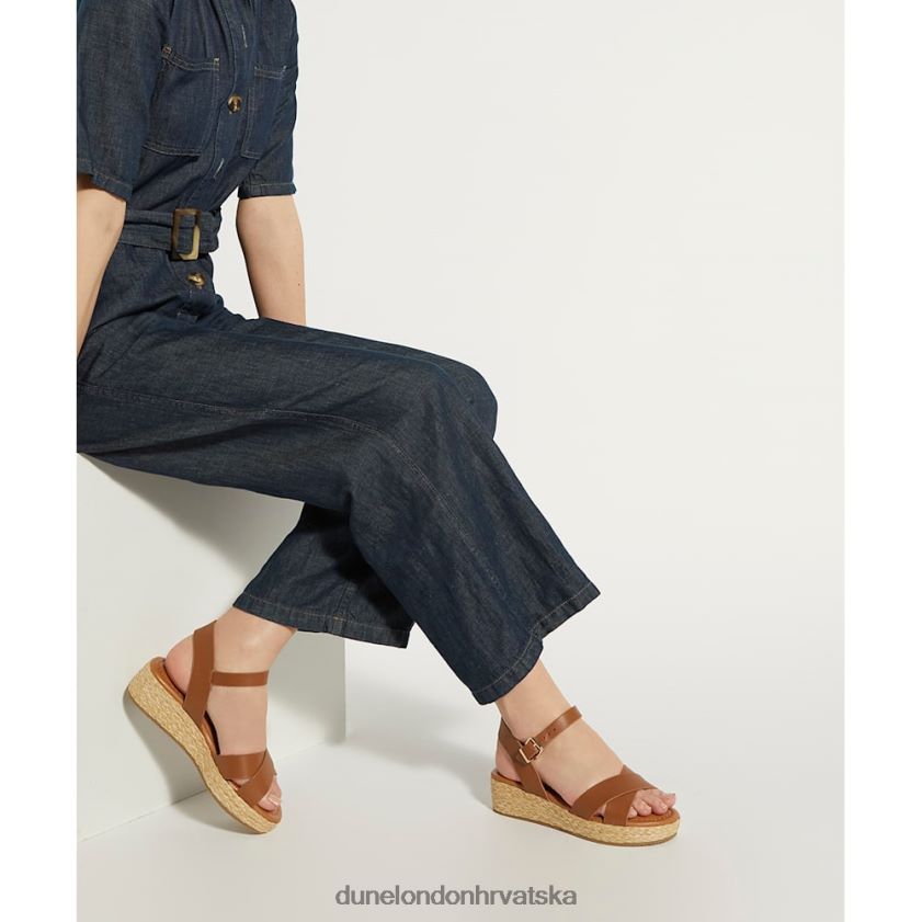 žene široke tkane sandale ravnog oblika Dune London H2BDNP345 linnie preplanuli ten