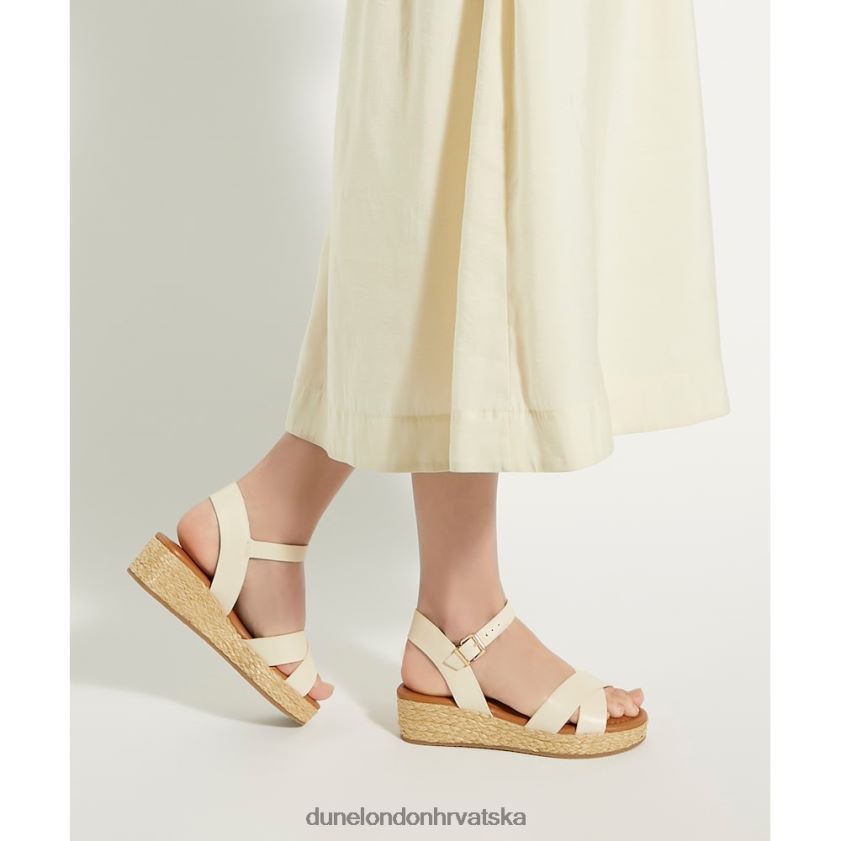 žene široke tkane sandale ravnog oblika Dune London H2BDNP346 linnie ekru