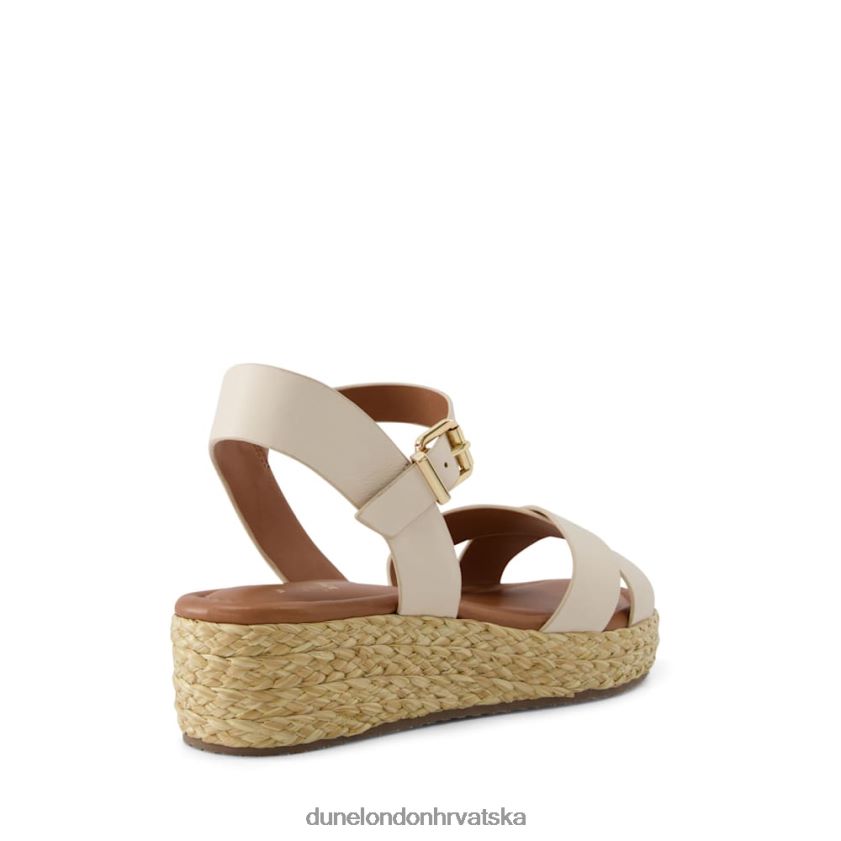 žene široke tkane sandale ravnog oblika Dune London H2BDNP346 linnie ekru
