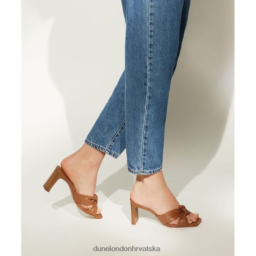 žene kožne mule otvorenih prstiju s detaljima čvorova Dune London H2BDNP201 kukuruz preplanuli ten