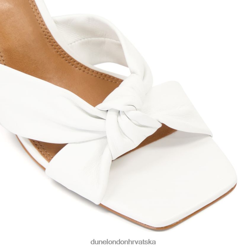žene kožne mule otvorenih prstiju s detaljima čvorova Dune London H2BDNP480 kukuruz bijela