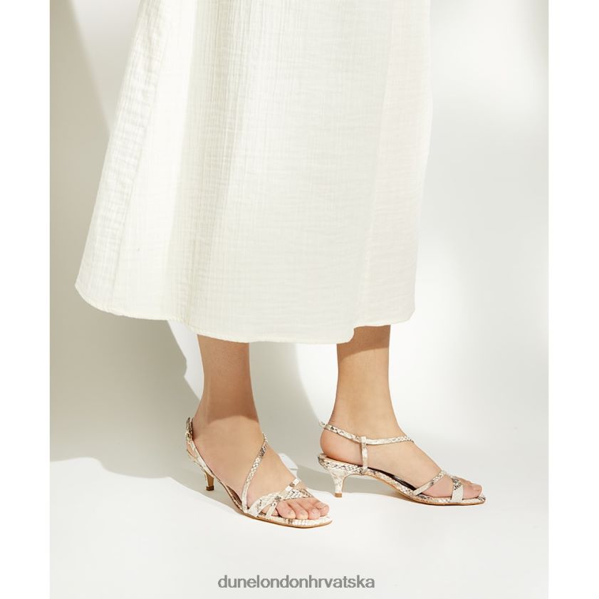 žene kožne sandale na mačiću s printom reptila Dune London H2BDNP449 ljubazno gmaz