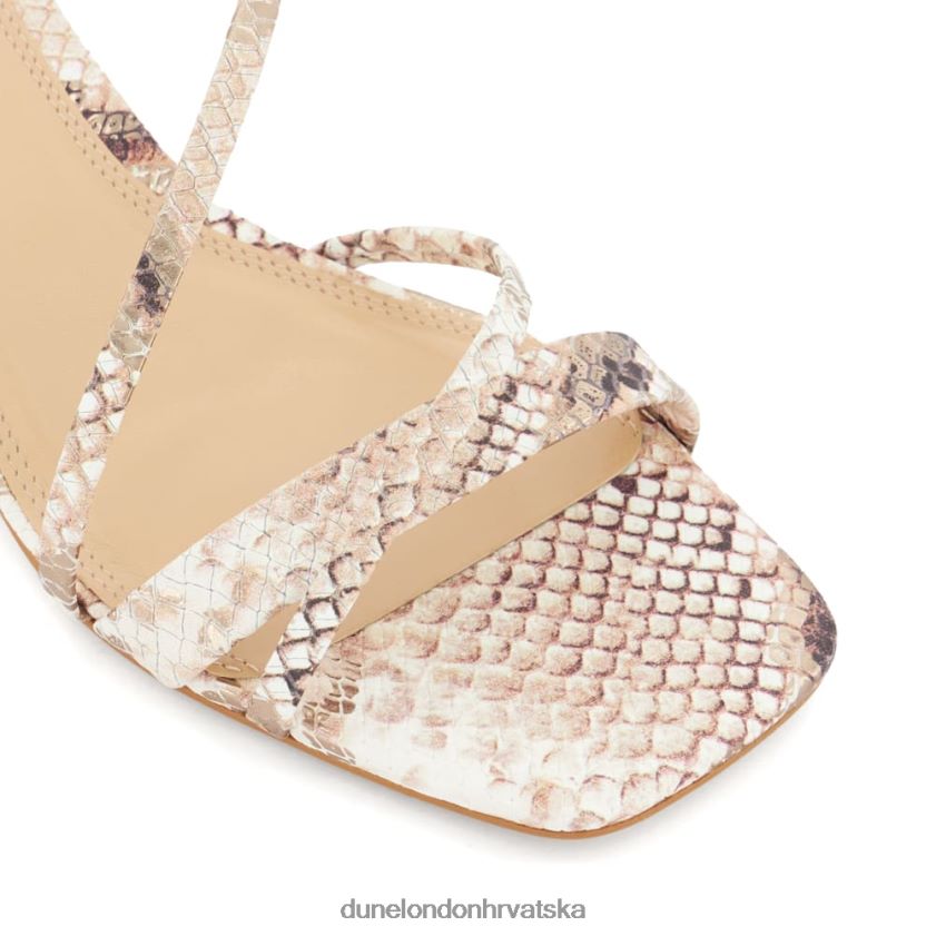 žene kožne sandale na mačiću s printom reptila Dune London H2BDNP449 ljubazno gmaz