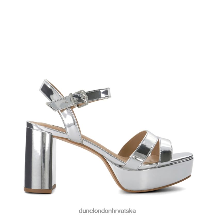 žene metalik sandale sa srednjom platformom Dune London H2BDNP22 rastopljeni srebro