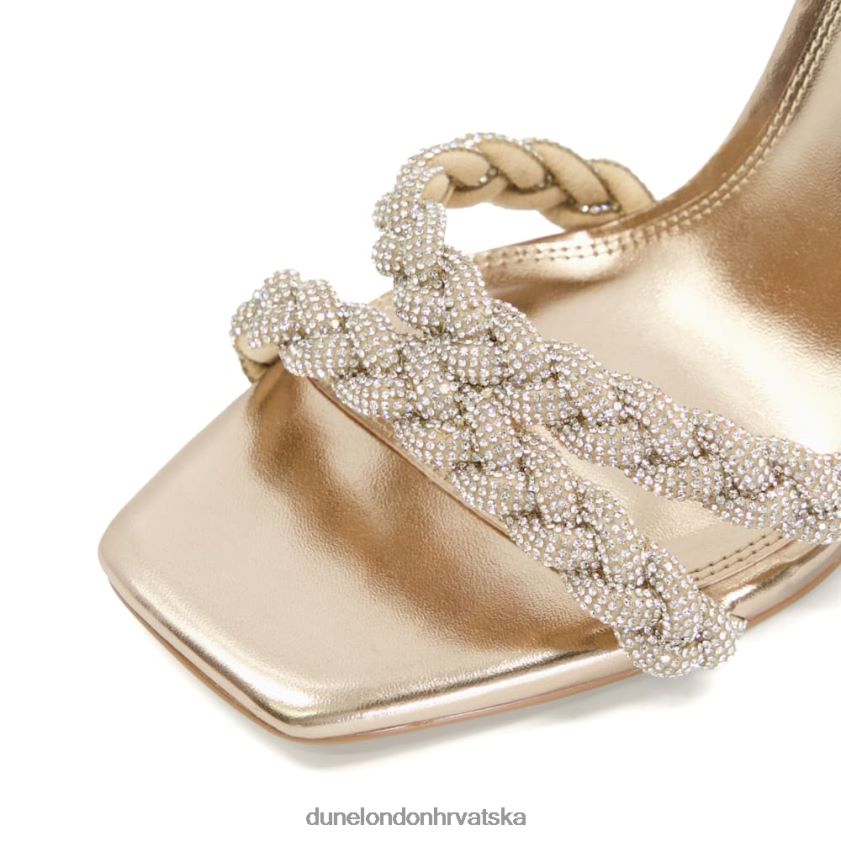 žene metalne sandale s petom s dijamantima Dune London H2BDNP550 melodičan ružičasto zlatno