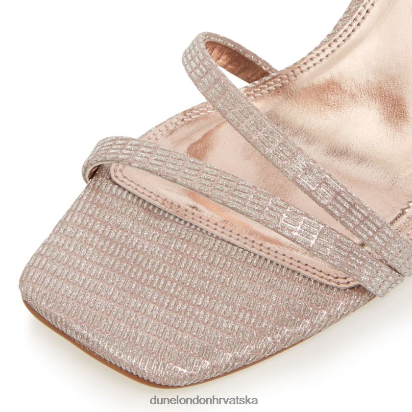 žene metalne sandale s petom s remenčićima Dune London H2BDNP542 glazbeni metalik