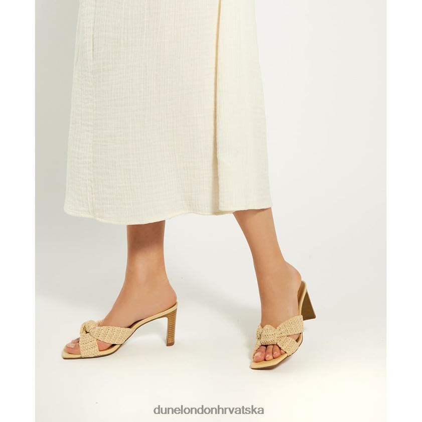 žene mule s otvorenim prstima od rafije s čvorovima i remenom Dune London H2BDNP547 kukuruz prirodni