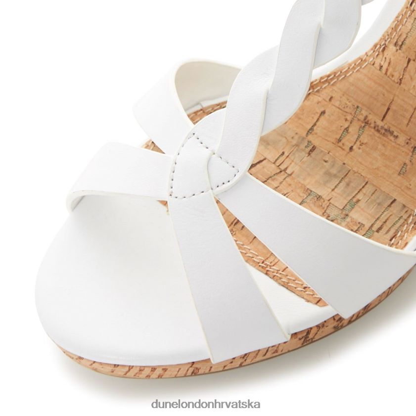 žene pletenica t-bar remen pluto klin peta Dune London H2BDNP515 koala bijela