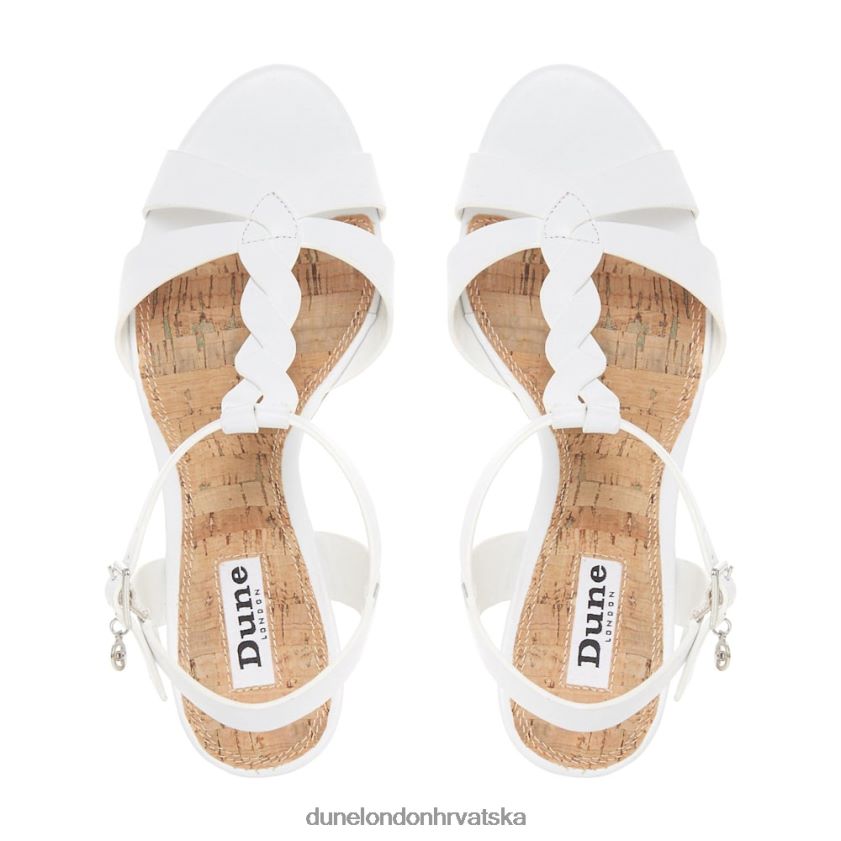 žene pletenica t-bar remen pluto klin peta Dune London H2BDNP515 koala bijela