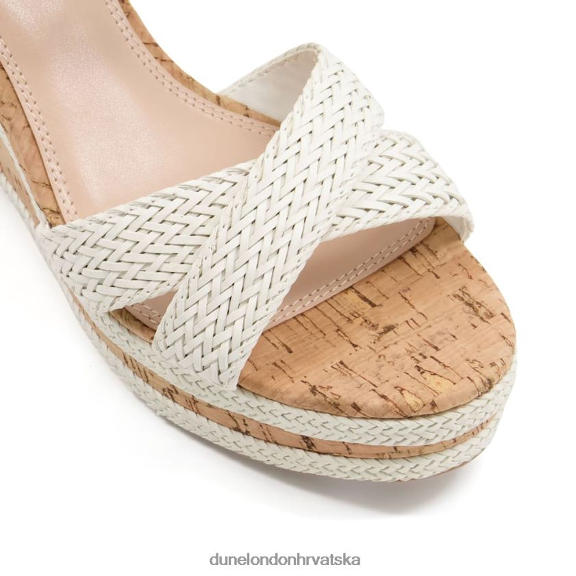 žene sandale na klin od pluta s pletenim remenom Dune London H2BDNP577 kelisa prljavo bijelo