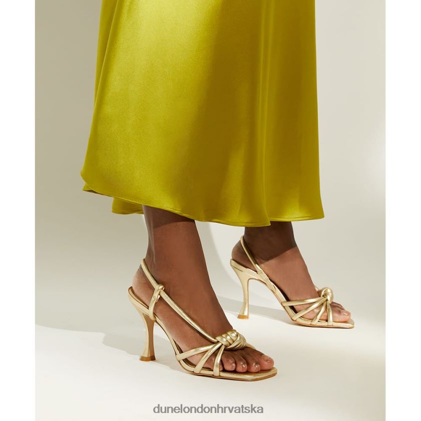 žene sandale na petu s detaljima čvorova Dune London H2BDNP588 mavelle šampanjac