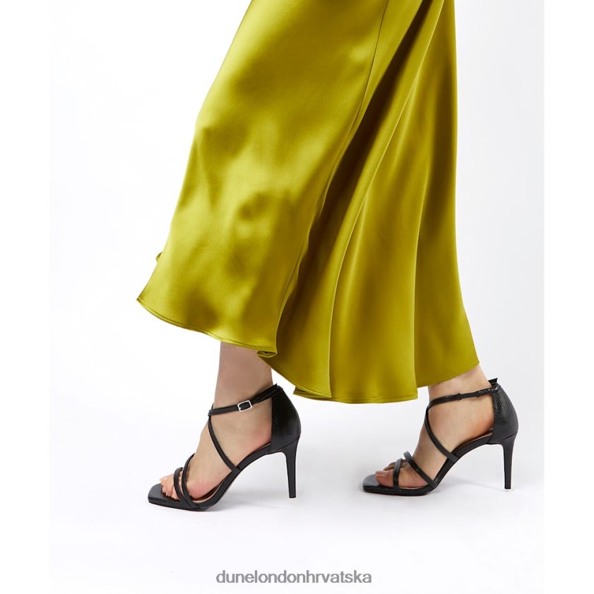 žene sandale na visoku petu s četvrtastim vrhom Dune London H2BDNP434 glazbeni crno