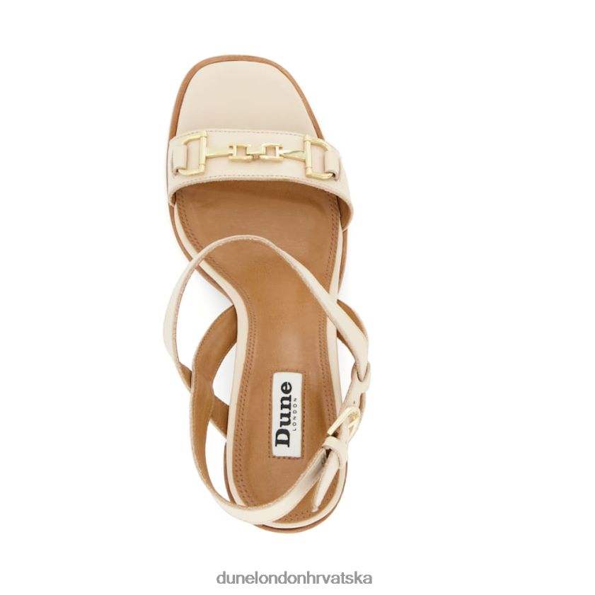 žene sandale s blok petom s trimom Dune London H2BDNP199 jili ekru