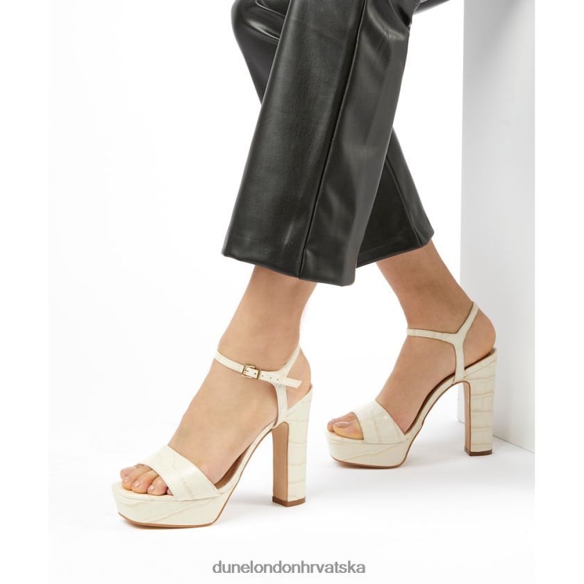 žene sandale s platformom na petu s remenčićima Dune London H2BDNP332 odgovarati ekru