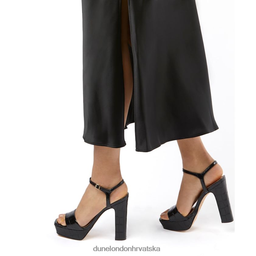 žene sandale s platformom na petu s remenčićima Dune London H2BDNP504 odgovarati crno