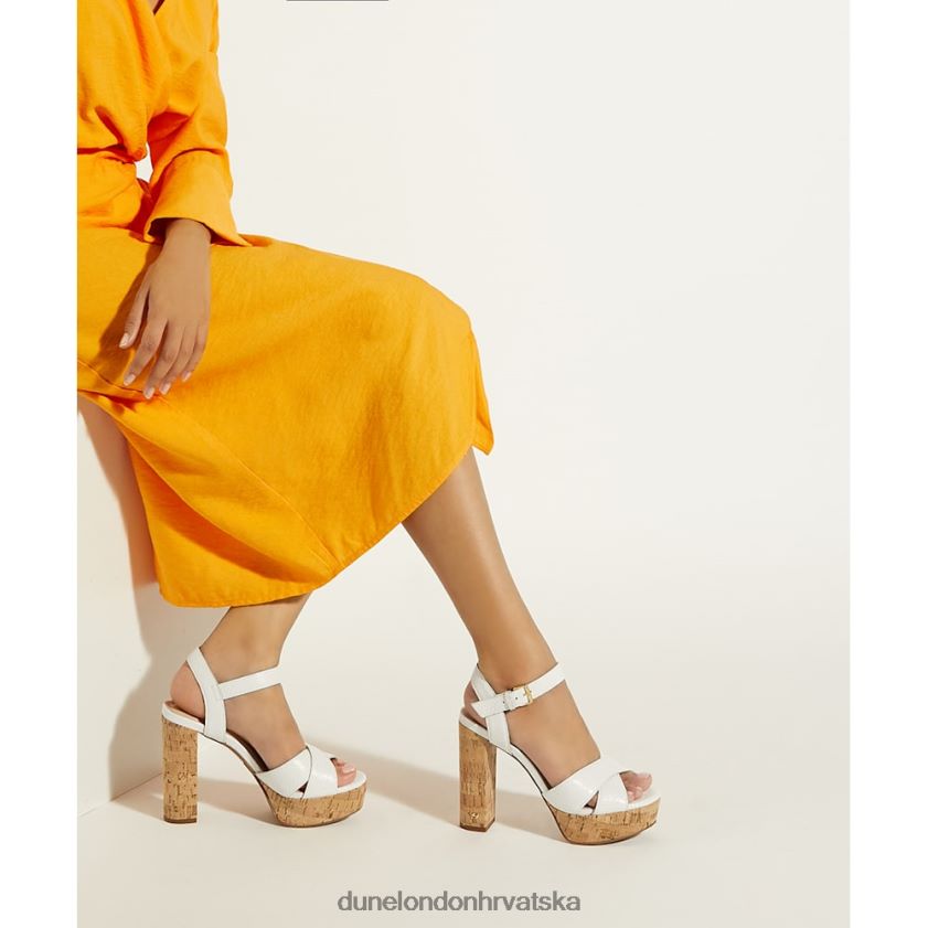 žene sandale s platformom od pluta Dune London H2BDNP112 ljubomoran bijela