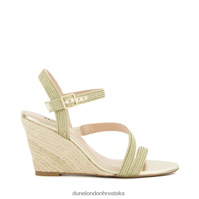 žene sandale s tkanim klinom s remenčićima Dune London H2BDNP464 kaia zlato