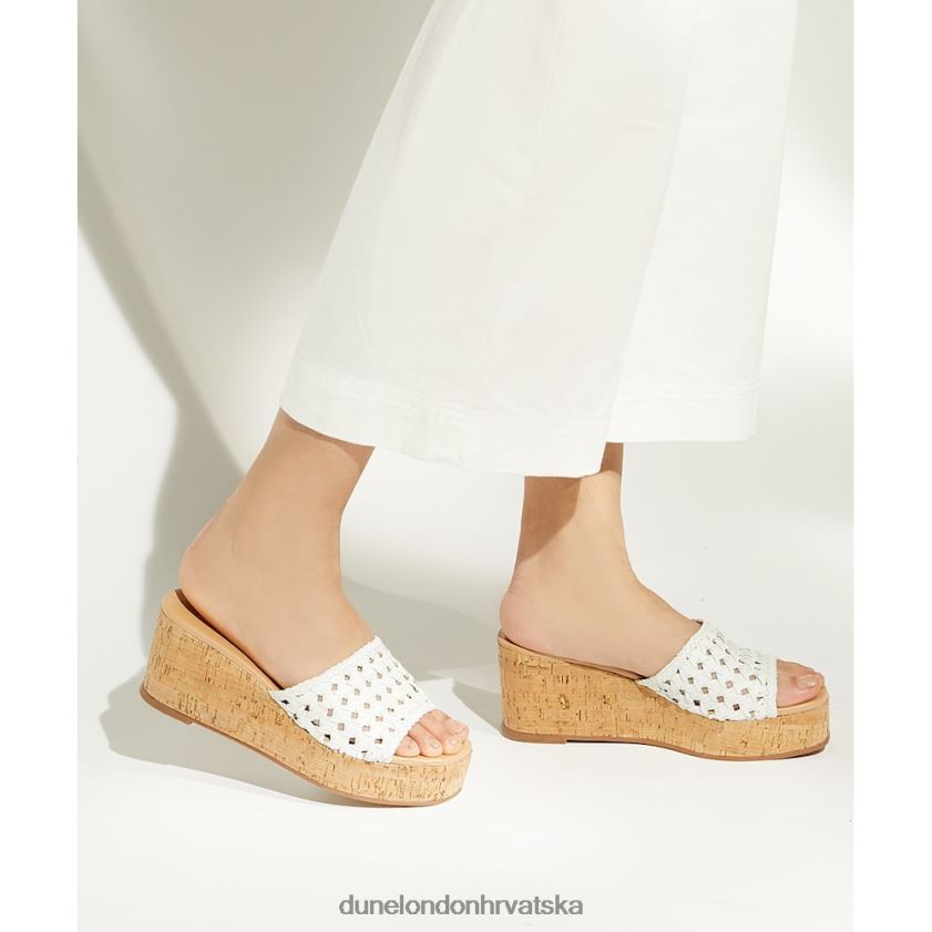 žene tkane sandale na klin od pluta Dune London H2BDNP122 katey bijela