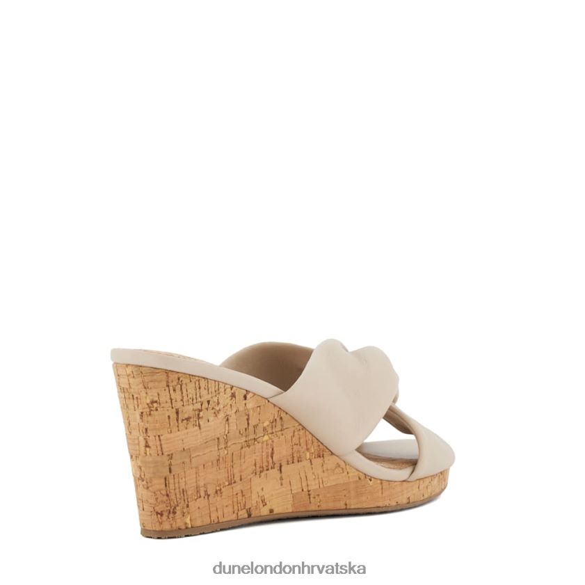 žene čvorovi-detalji-kožne sandale na pluto klinu Dune London H2BDNP403 kacee ekru